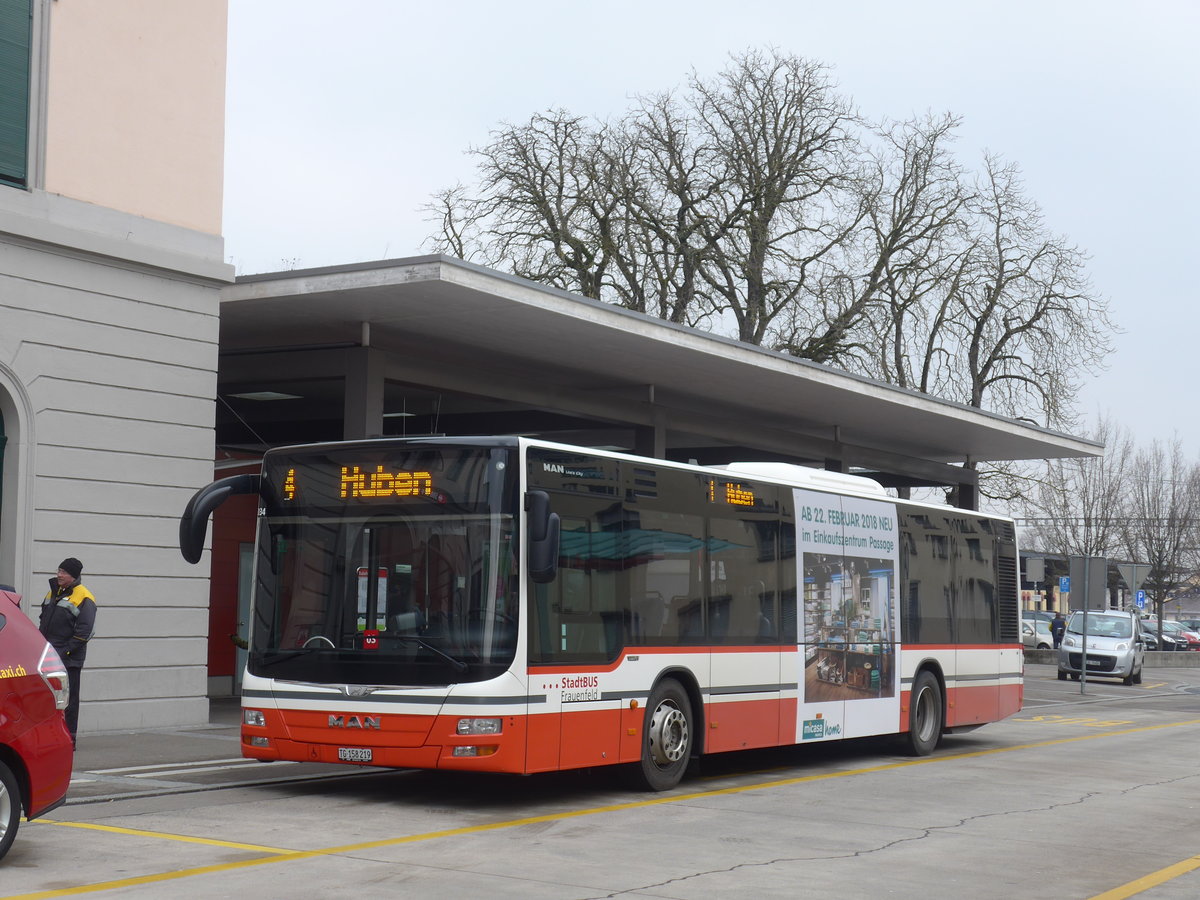 (188'296) - PostAuto Ostschweiz - TG 158'219 - MAN am 8. Februar 2018 beim Bahnhof Frauenfeld