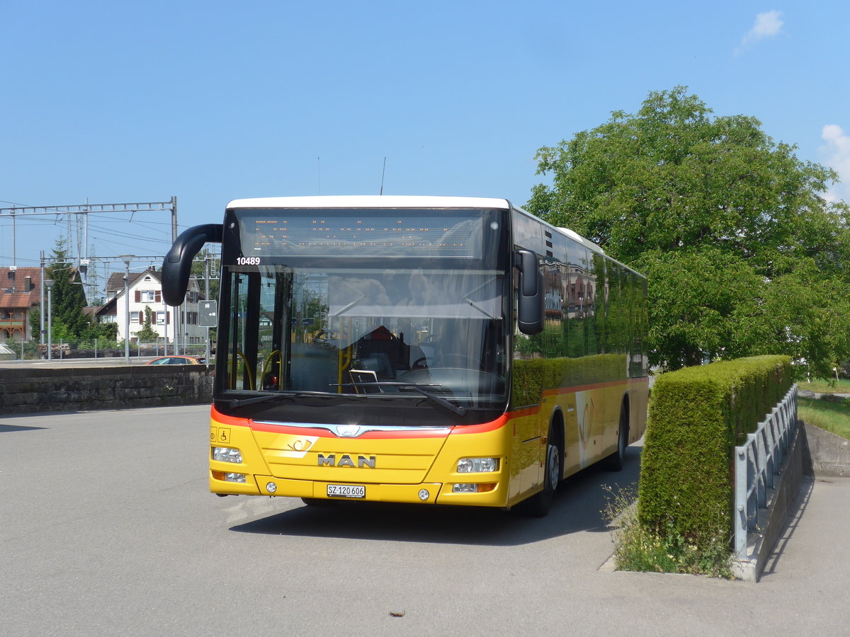 (194'563) - Kistler, Reichenburg - SZ 120'606 - MAN am 7. Juli 2018 beim Bahnhof Uznach