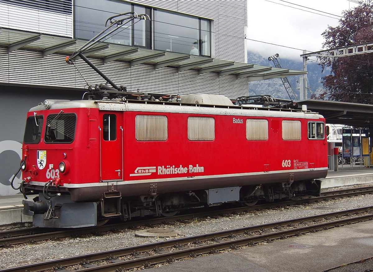Ge 4/4 I 603 'Badus' am 30.05.2013 im Bahnhof von Landquart.