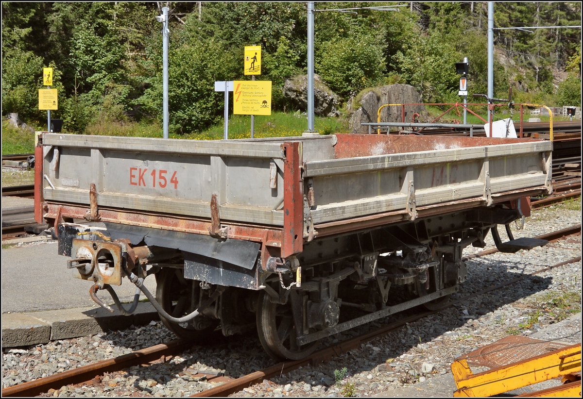 Gterwagen EK 154 im Bahnhof Le Chtelard. August 2014.