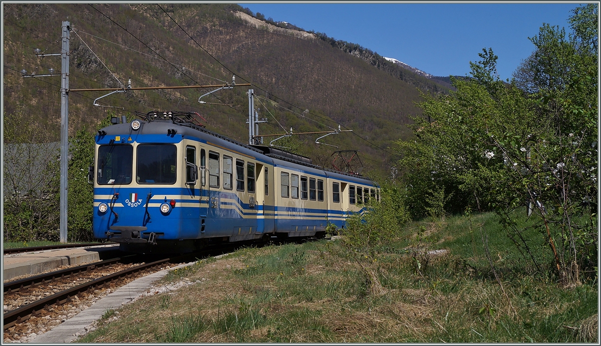 Von Re kommend, verlässt der ABe 8/8 23  Ossola  als Regionalzug 756 Verigo. 
15. April 2014