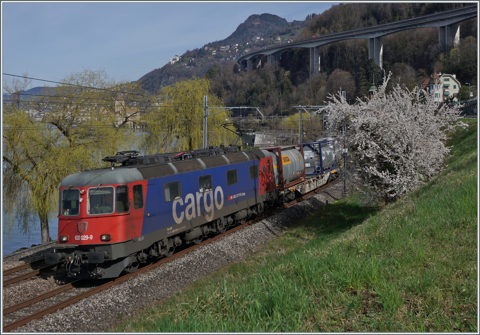 Der Frühling kommt...

...und die SBB Re 6(6 11629 (Re 620 029-9)  Interlaken , die mit einem Güterzug kurz vor Villeneuve auf dem Weg in Richtung Wallis ist.

21. März 2023