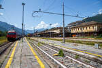 Der Bahnhof Domodossola (italienisch Stazione di Domodossola) am 26 Mai 2023 vom Gleis 6 in südlicher Blickrichtung.