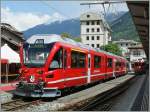 Zum Fest  100 Jahre Bernina Bahn  ist ein nagelneuer Allegra nach Tirano gereist.