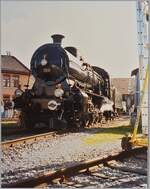 c-56/772190/die-sbb-historic-c-56-2978 Die SBB Historic C 5/6 2978 'Elefant' bei den Feierlichkeiten '150 Jahre Schweizer Bahnen' (1847-1997) in Delémont bei der Drehscheibe. 

Analogbild vom Sommer 1997