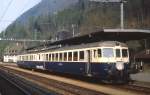 interlaken/361708/abde-48-742-der-gbs-im ABDe 4/8 742 der GBS im Mai 1981 im Bahnhof Interlaken Ost