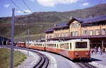 kleine-scheidegg/820884/a-jungfraubach-train-ready-to-depart A Jungfraubach train ready to depart Kleine Scheidegg on 3rd September 1962.