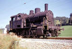 SBB Dampflok E 4/4: Lok 8854 wartet auf Abbruch in Thrishaus bei Bern, 7.September 1966. Eigenartigerweise gibt es von den E 4/4 wenige Bilder, und keine einzige ist erhalten geblieben. 