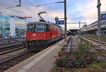 Re420 210 am Schluss einer S-Bahn S19 Richtung Dietikon in Wallisellen, 6.Februar 2023 