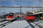 Auch in Lausanne kann es schneien - der ICN hat sein Ziel erreicht und vermittelt Anschluss an den IR Richtung Wallis.
29. Dez. 2014