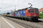 JAHRESRÜCKBLICK 2018
von Walter Ruetsch
Serie Nr. 1
Güterzug mit Re 620 im Doppelpack, (Re 620 046-3 Bussigny und Re 620 059-6 Chavornay) bei Deitingen am 23. April 2018.
