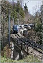 Die kaum zu sehende MOB Ge 4/4 8002 ist kurz vor Sendy-Sollard mit dem Goldenpass Express GPX 4065 von Interlaken Ost nach Montreux unterwegs.

22. März 2024