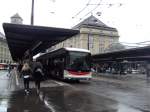 ST.GALLERBUS-Hess Swisstrolley beim Bahnhof St.Gallen am 28.4.14.