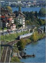 Ein RABe 511 als RE von Genève nach Vevey erreicht St-Saporain.
17. Okt. 2014