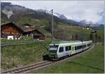 Der BLS RABe 525 039  NINA  bei Enge im Simmental auf dem Weg nach Bern.