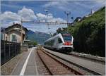 Nach kurzem Halt verlässt der in der Schweiz immatrikulierte Trenord ETR 524 den Bahnhof S.Nazzaro. 
20. Mai 2017
