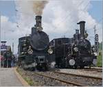 50 Jahre Blonay - Chamby; Mega Steam Festival: die beiden Brünigbahn Dampfloks SBB G 3/4 (1913) und die JS 3/3 909 (1901) in Blonay.
19. Mai 2018
