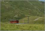 Meterspurig und mit Drehstrom fährt die Jungfraubahn von der Kleinen Scheidegg (2061 müM) auf das Jungfraujoch (3454 müM) wobei jedoch die grösste Teil der Strecke im Tunnel verlaäuft. 
Hier ist ein Jungfraubahnzug im offenen Abschnitt Kleine Scheidegg - Eigergletscher zu sehen.
21. Aug. 2013