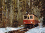 ASm/OJB/SNB: BDe 4/4 5 + C2 23 bei Langenthal im Mrz 1984.