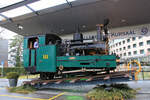 Die Originallokomotiven von 1891/92 der Brienz Rothorn Bahn: Die Lok 1 ist nicht mehr betriebsfähig. Im Bild steht sie als Werbeobjekt für die BRB vor dem Kursaal in Bern, 6.März 2017  