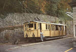 Brunnen - Morschach - Axenstein: Ruhige Atmosphre vor der nchsten Abfahrt in Brunnen. Zug Lok 2 + Wagen 5. 6.Oktober 1967 