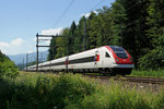 SBB:Doppeltraktion RABDe 500 ICN auf der Fahrt nach St. Gallen -bim Wäudelä im Luterbacherwald- am 7. Juli 2016.
Foto: Walter Ruetsch
