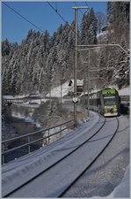 Der BLS RABe 535 123 (Lötschberger) als S 6 Langnau - Luzern kurz nach Trubschachen.
6. Jan. 2017