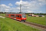 Chemins de fer de Jura (CJ). Triebwagen ABe 2/6 633 in Le Bois. Mai 2016.