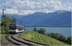 Der MVR ABeh 2/6 7504 ist als Regionalzug kurz nach Planchamp nach Montreux unterwegs.