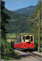 Etwas oberhalb von Wilderswil, auf dem BOB Bahnwanderweg konnte der SPB Zug 651 abgelichtet werden.