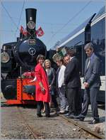 50 Jahre Blonay - Chamby Museumsbahn: Und noch ein Bild, etwas weniger offiziell da sich die Gruppe neu formiert.
5. Mai 2018