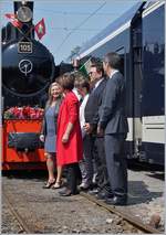 50 Jahre Blonay - Chamby Museumsbahn: Erst ein Bild der Politiker und Bahnchefes. 
4. Mai 2018
