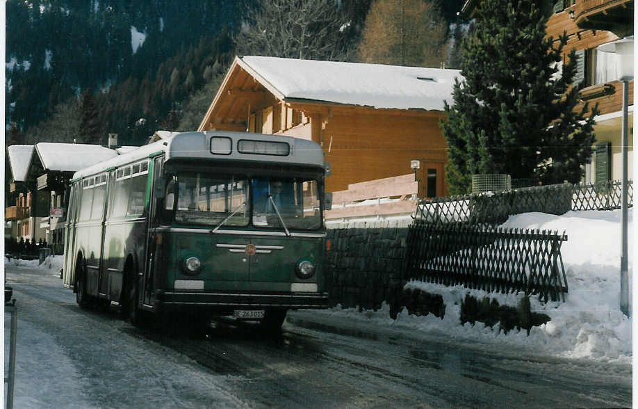 (010'220) - AFA Adelboden - Nr. 2/BE 263'015 - FBW/FHS (ex BVB Basel Nr. 51) am 30. Dezember 1993 in Adelboden, Schlegeli