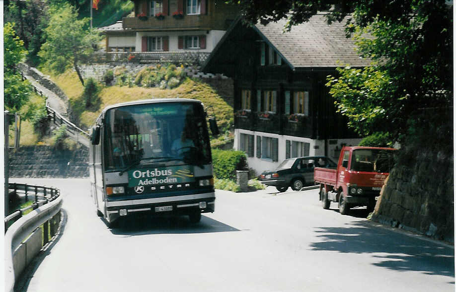 (014'417) - AFA Adelboden - Nr. 14/BE 43'089 - Setra (ex AAGI Interlaken Nr. 33) am 14. Juli 1996 in Adelboden, Mhleport