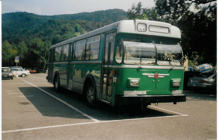 (014'707) - BVB Basel - Nr. 67/BS 1967 - FBW/FHS am 20. August 1996 in Thun, Seestrasse