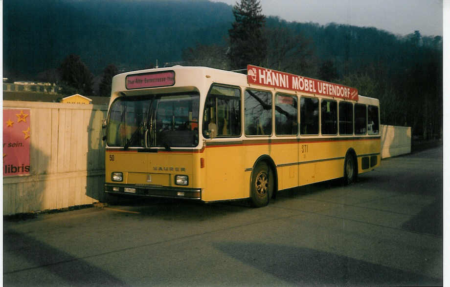 (015'925) - STI Thun - Nr. 50/BE 396'550 - Saurer/R&J am 16. Dezember 1996 bei der Schifflndte Thun