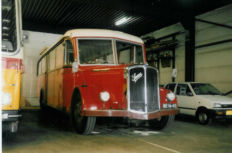 (017'834) - FRAM Drachten - Nr. 6/BE-16-45 - Saurer/Saurer (ex Lonza, Visp Nr. 32) am 16. Juli 1997 in Drachten, Autobusmuseum