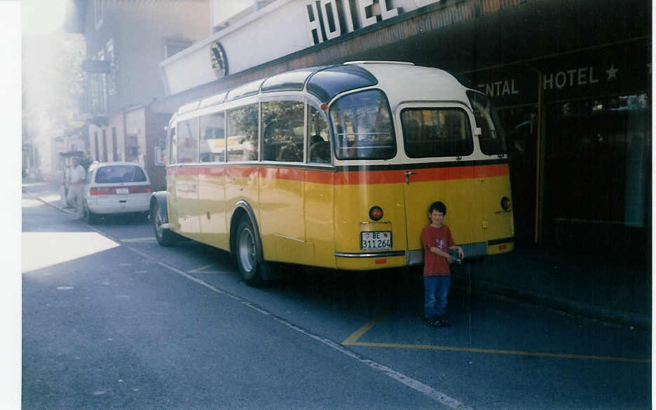 (019'806) - Funi-Car, Biel - BE 311'264 - Saurer/FHS (ex P 19'983; ex P 23'157) am 4. Oktober 1997 in Biel, Hotel Continental