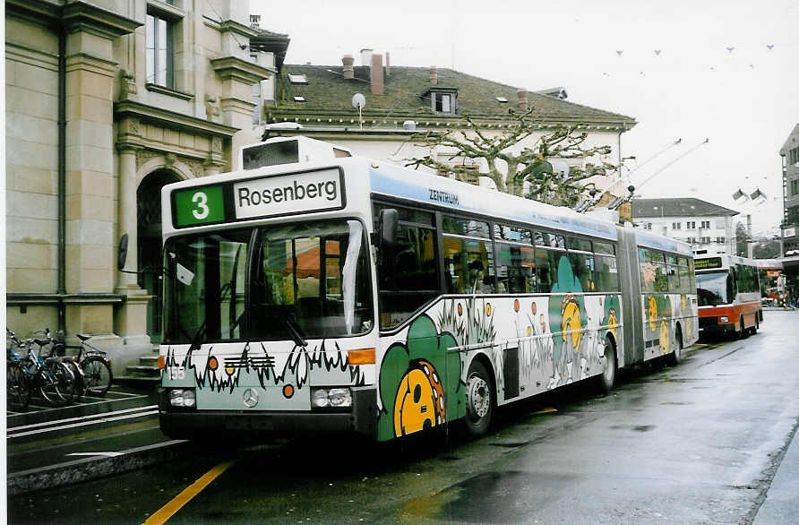 (022'521) - WV Winterthur - Nr. 155 - Mercedes Gelenktrolleybus am 18. April 1998 beim Hauptbahnhof Winterthur