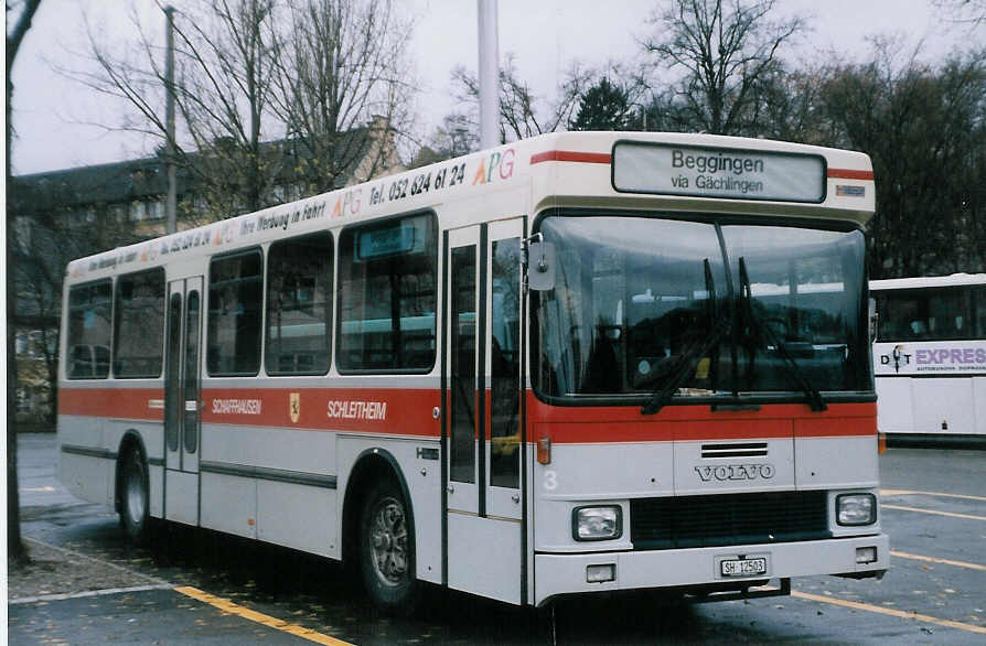 (027'824) - ASS Schleitheim - Nr. 3/SH 12'503 - Volvo/Hess (ex Nr. 13) am 16. November 1998 in Schaffhausen, Bushof