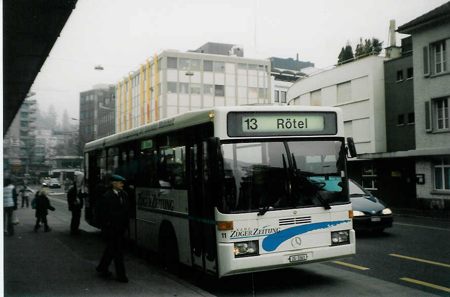 (028'526) - ZVB Zug - Nr. 11/ZG 3361 - Mercedes/Hess am 31. Dezember 1998 in Zug, Bundesplatz