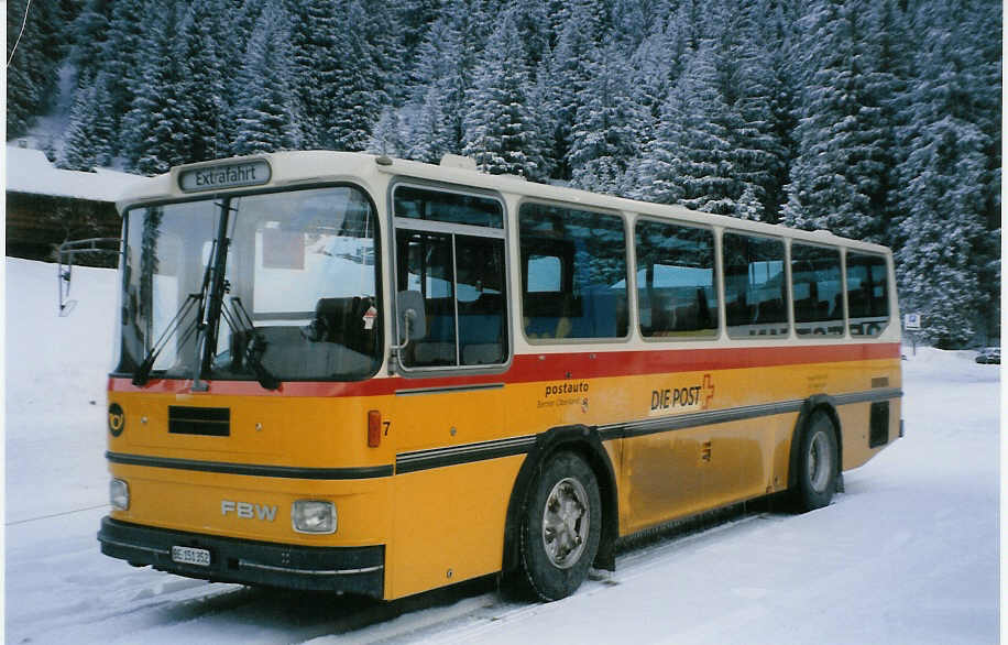 (029'009) - Geiger, Adelboden - Nr. 7/BE 151'352 - FBW/Hess (ex P 23'418) am 12. Januar 1999 in Adelboden, Unter dem Birg