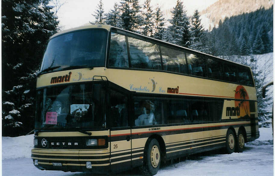 (029'104) - Marti, Kallnach - Nr. 26/BE 102'212 - Setra am 12. Januar 1999 in Adelboden, Unter dem Birg