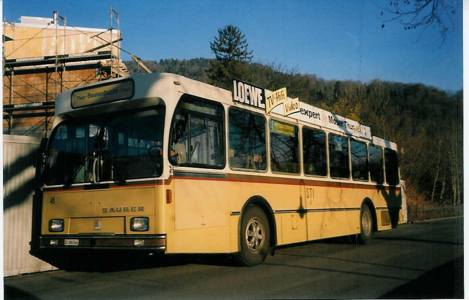 (029'132) - STI Thun - Nr. 46/BE 396'546 - Saurer/R&J am 18. Januar 1999 bei der Schifflndte Thun