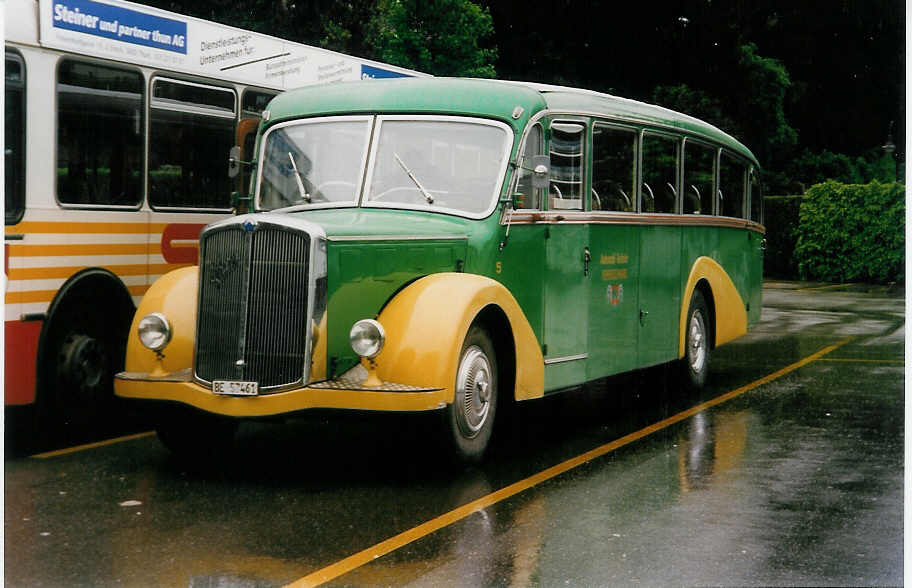 (031'516) - AvH Heimenschwand - Nr. 5/BE 57'461 - Saurer/Gangloff am 14. Mai 1999 bei der Schifflndte Thun