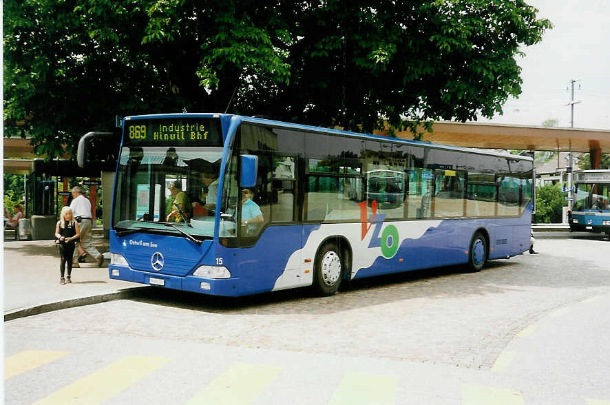 (032'423) - VZO Grningen - Nr. 15/ZH 292'107 - Mercedes am 26. Juni 1999 beim Bahnhof Wetzikon