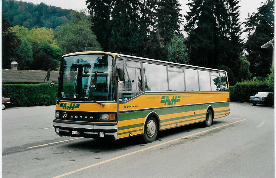 (037'217) - AvH Heimenschwand - Nr. 3/BE 26'509 - Setra (ex AGS Sigriswil Nr. 1) am 5. Oktober 1999 bei der Schifflndte Thun