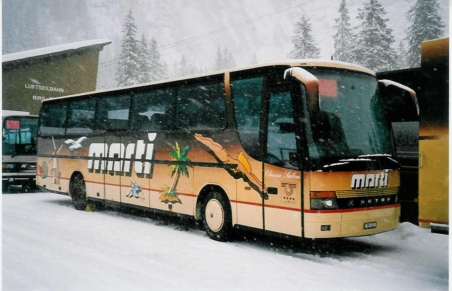 (039'118) - Marti, Kallnach - Nr. 11/FR 510 - Setra am 19. Februar 2000 in Adelboden, Unter dem Birg