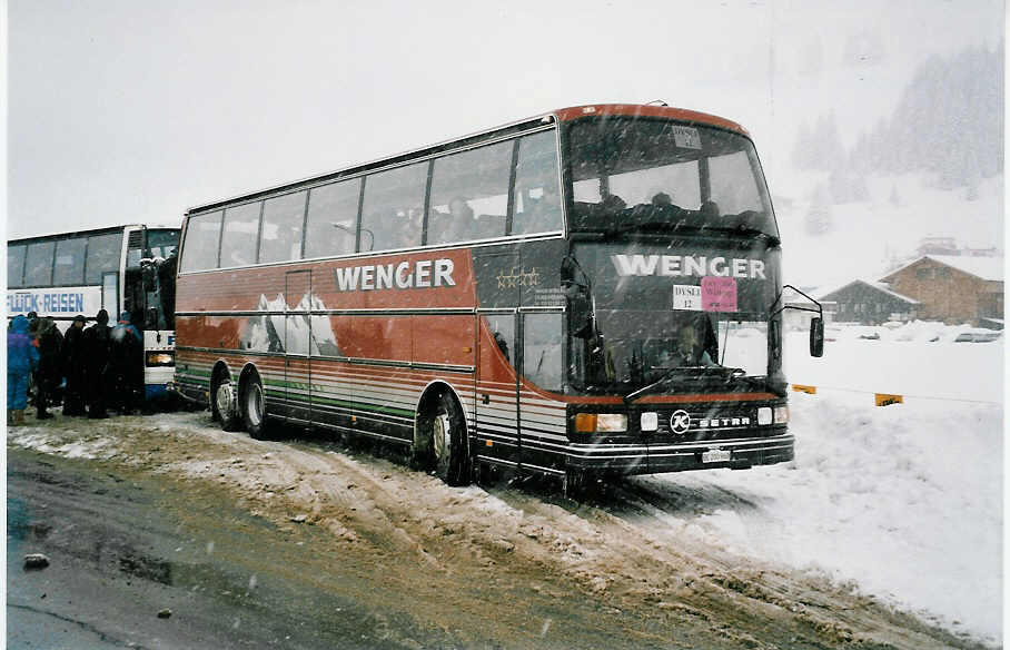 (039'206) - Wenger, Interlaken - Nr. 6/BE 200'960 - Setra am 20. Februar 2000 in Adelboden, Kreuzweg