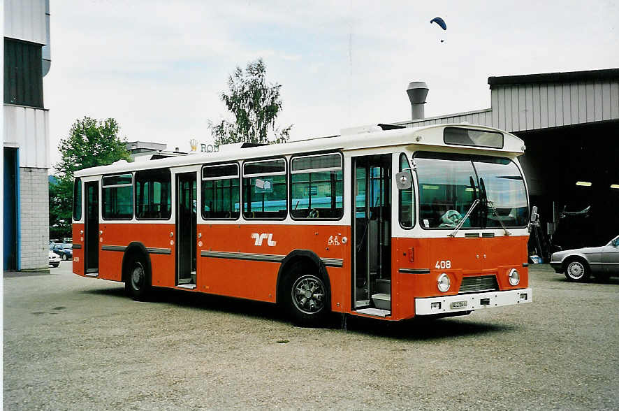 (043'113) - TL Lausanne - Nr. 408/BE 2784 U - FBW/Hess am 6. September 2000 in Biel, BTR